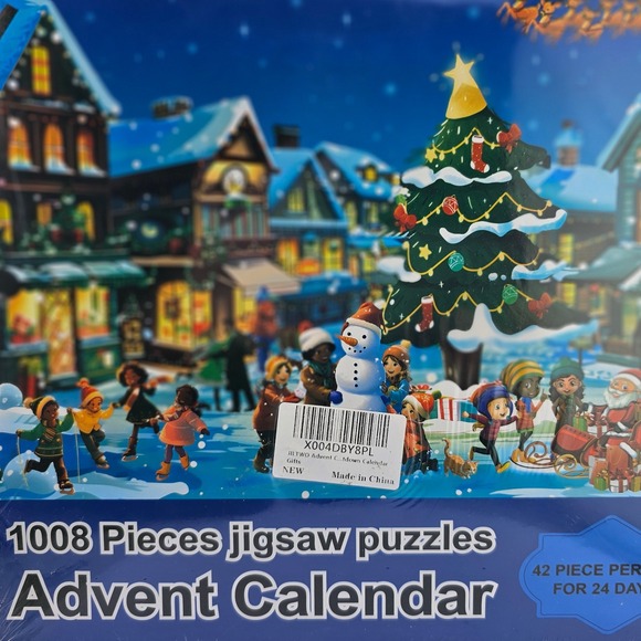 1008 Piece Jigsaw Puzzles Advent Calendar Christmas Village Snowman Tree Santa - Picture 4 of 4